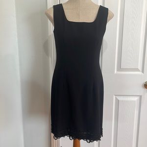 Cynthia Rowley little black dress short lace trim sleeveless formal women size 6